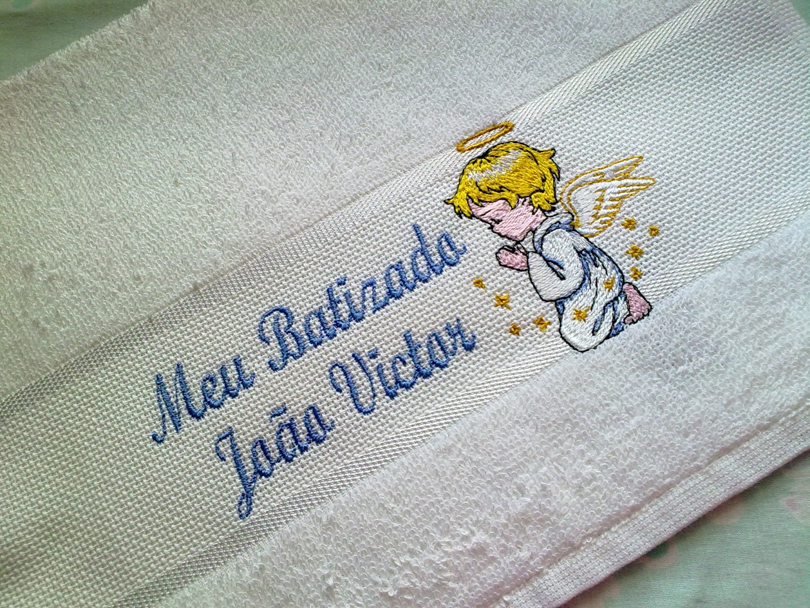 Toalhinha Meu Batizado Em Ponto Cruz Toalhinha Meu Batizado | Carla Bordados