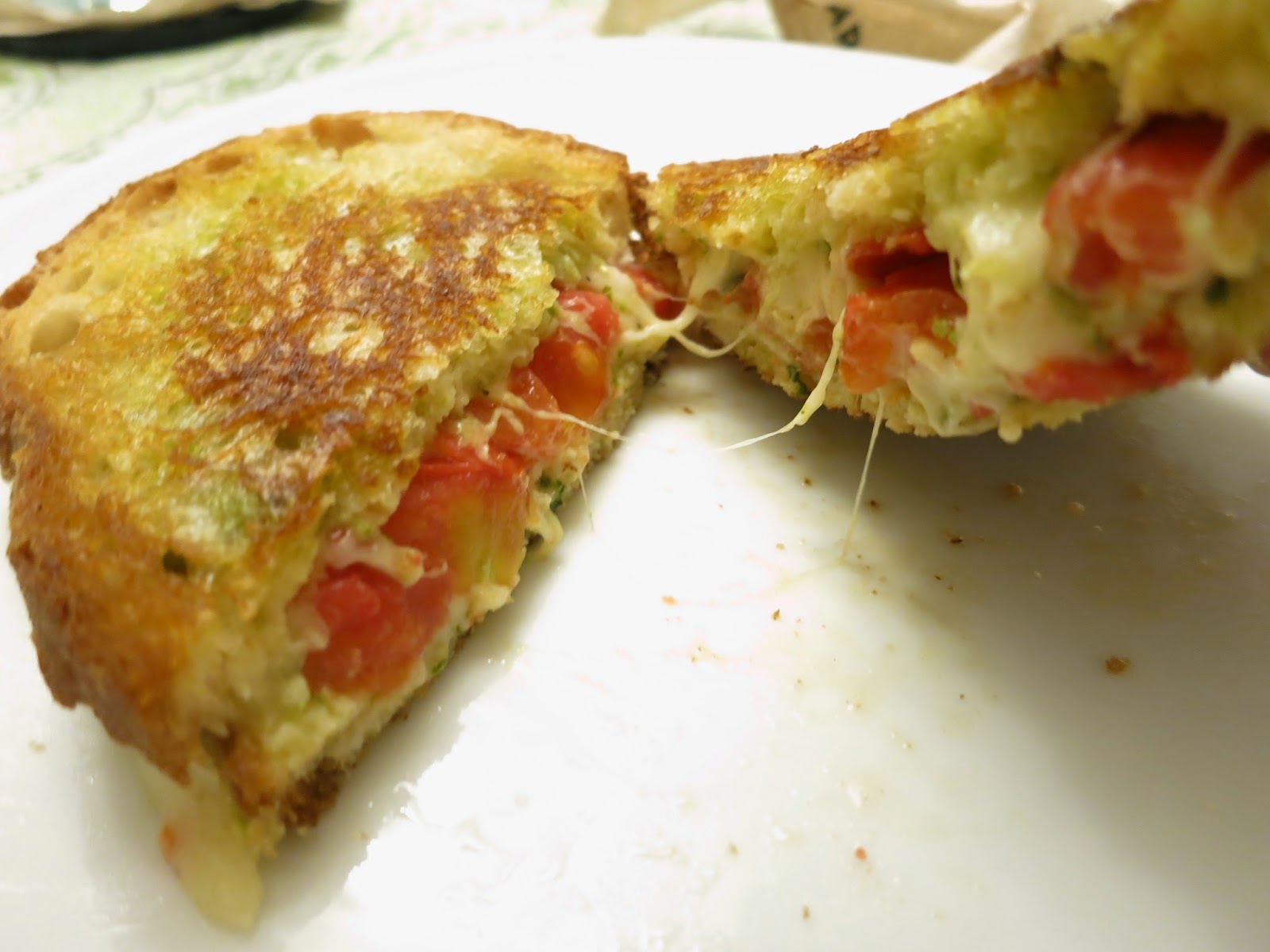 pieces of m Havarti + Tomato + Pesto Grilled Cheese Sandwich! [RECIPE]