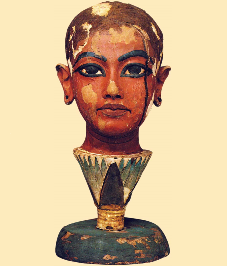 ANTINOUS THE GAY GOD WOODEN TUTANKHAMUN LOTUS HEAD JOSTLED BY CHILDREN
