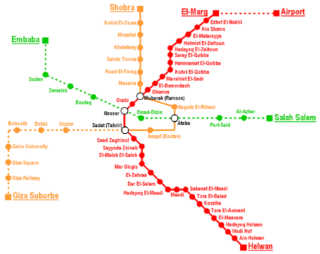 cairo (egypt) metro map (updated as of september 2012)