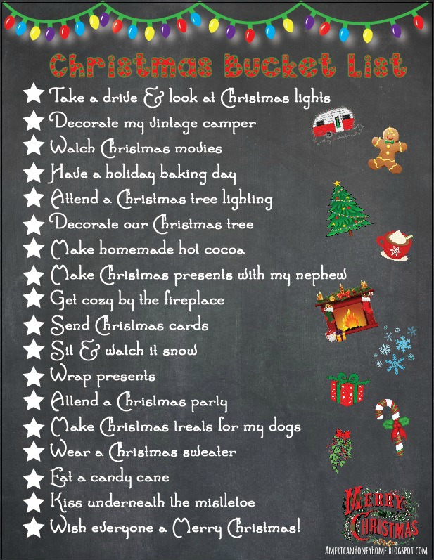 american honey home christmas bucket list