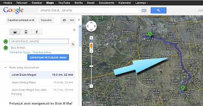 Arah jalan google map