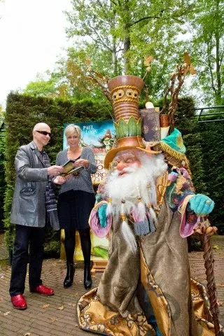 Princess Laurentien and author Paul van Loon visit theme Park De Efteling after the presentation of their new fairy tail book De Sprookjessprokkelaar in Kaatsheuvel, The Netherlands, 05.10.2014.