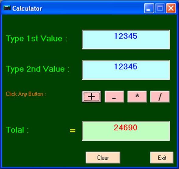 Program For Calculator In Visual Basic