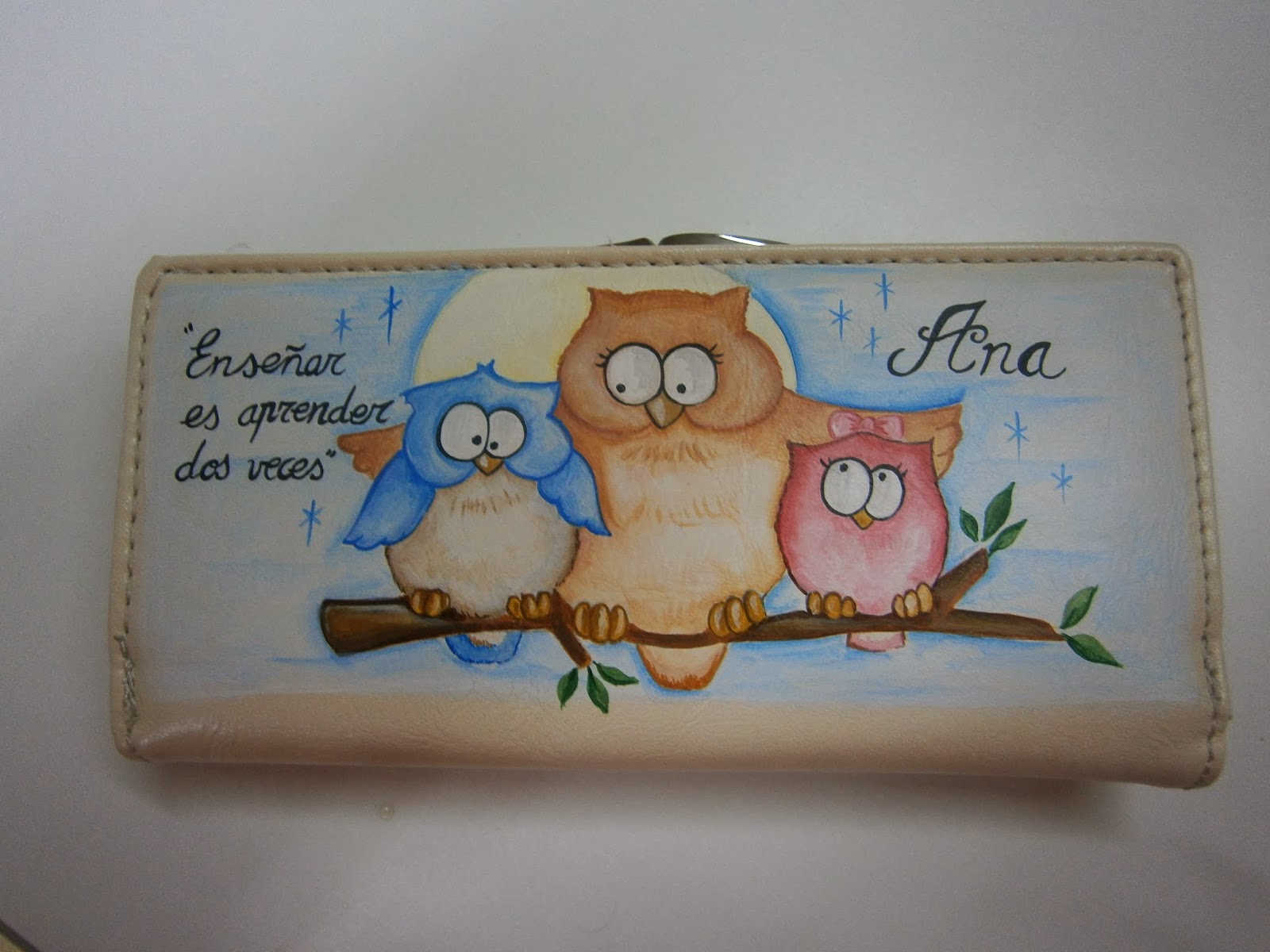 ZapateArte CARTERA PARA MAESTRA PINTADA A MANO