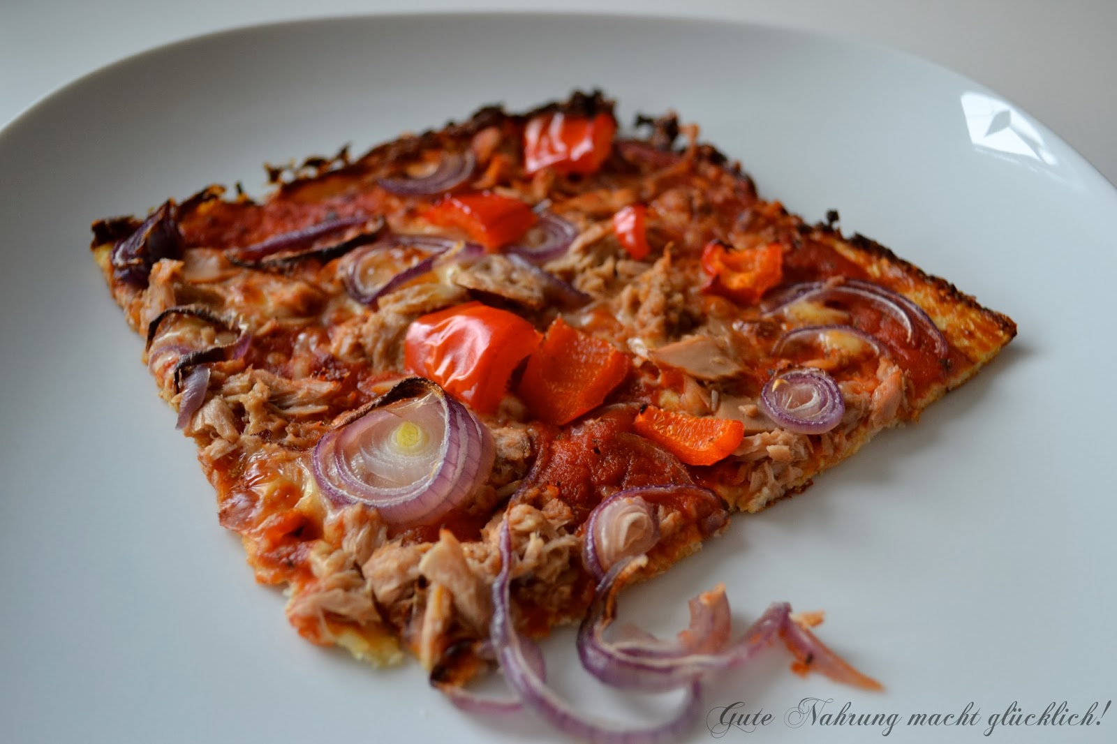 Gute Nahrung Macht Glucklich Low Carb Pizza Aus Blumenkohlteig Mit Thunfisch