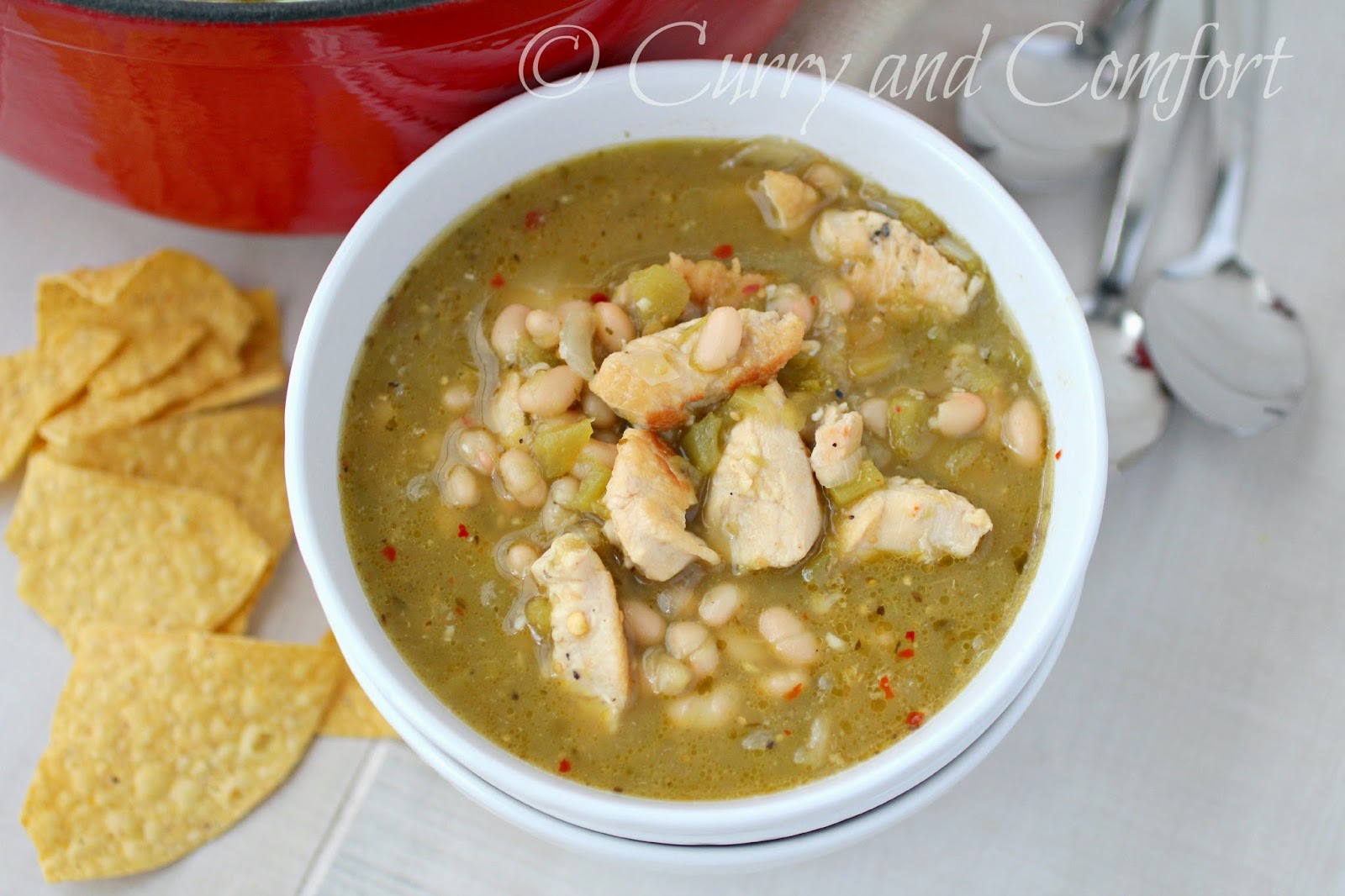Kitchen Simmer Green Chili Chicken and Bean Soup