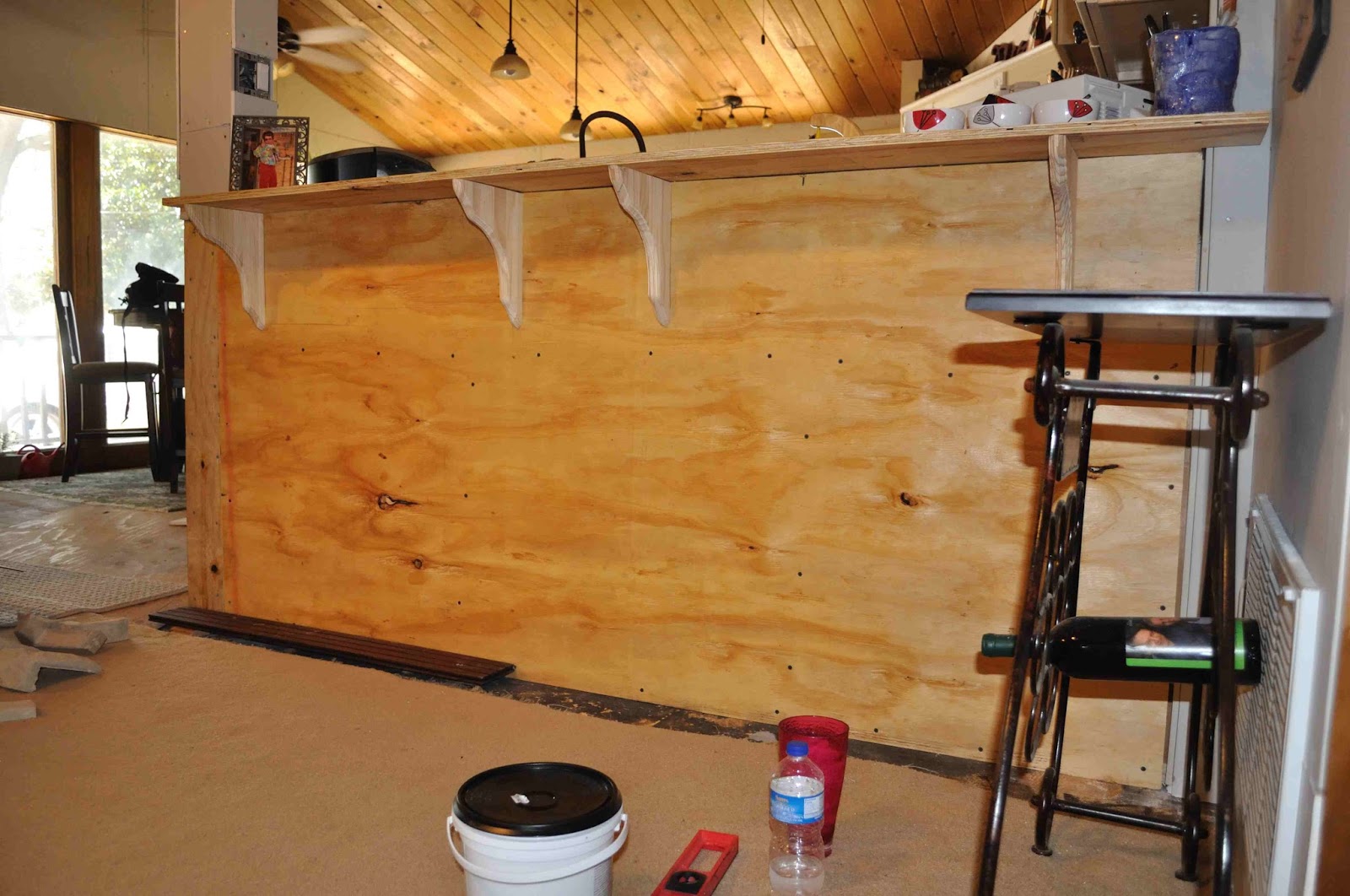 Cheap unfinished kitchen cabinets Air Stone On Bar