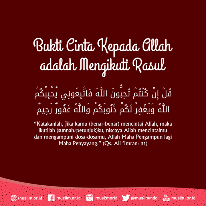 Kata Kata Bijak Islami Jika Mencintai Allah Ikuti Sunnah Rasulullah