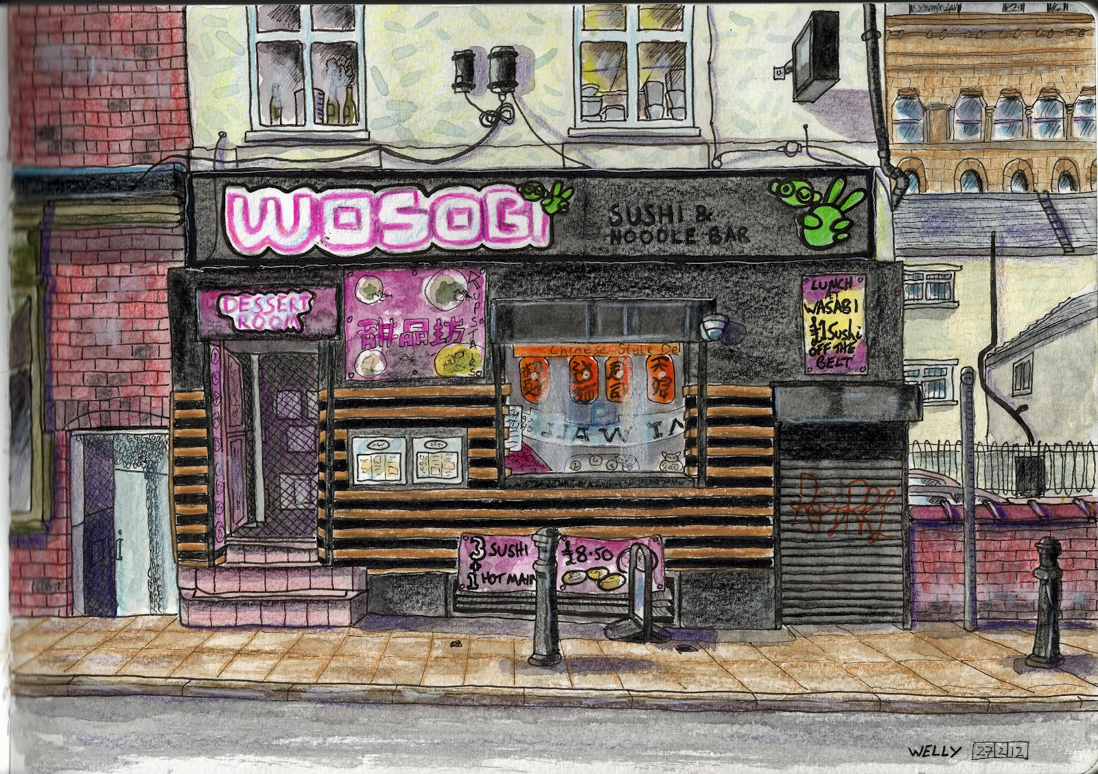 Welly's Urban Art Wasabi Sushi & Noodle Bar, Manchester