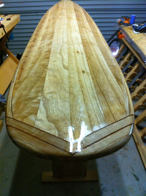wooden surfboard