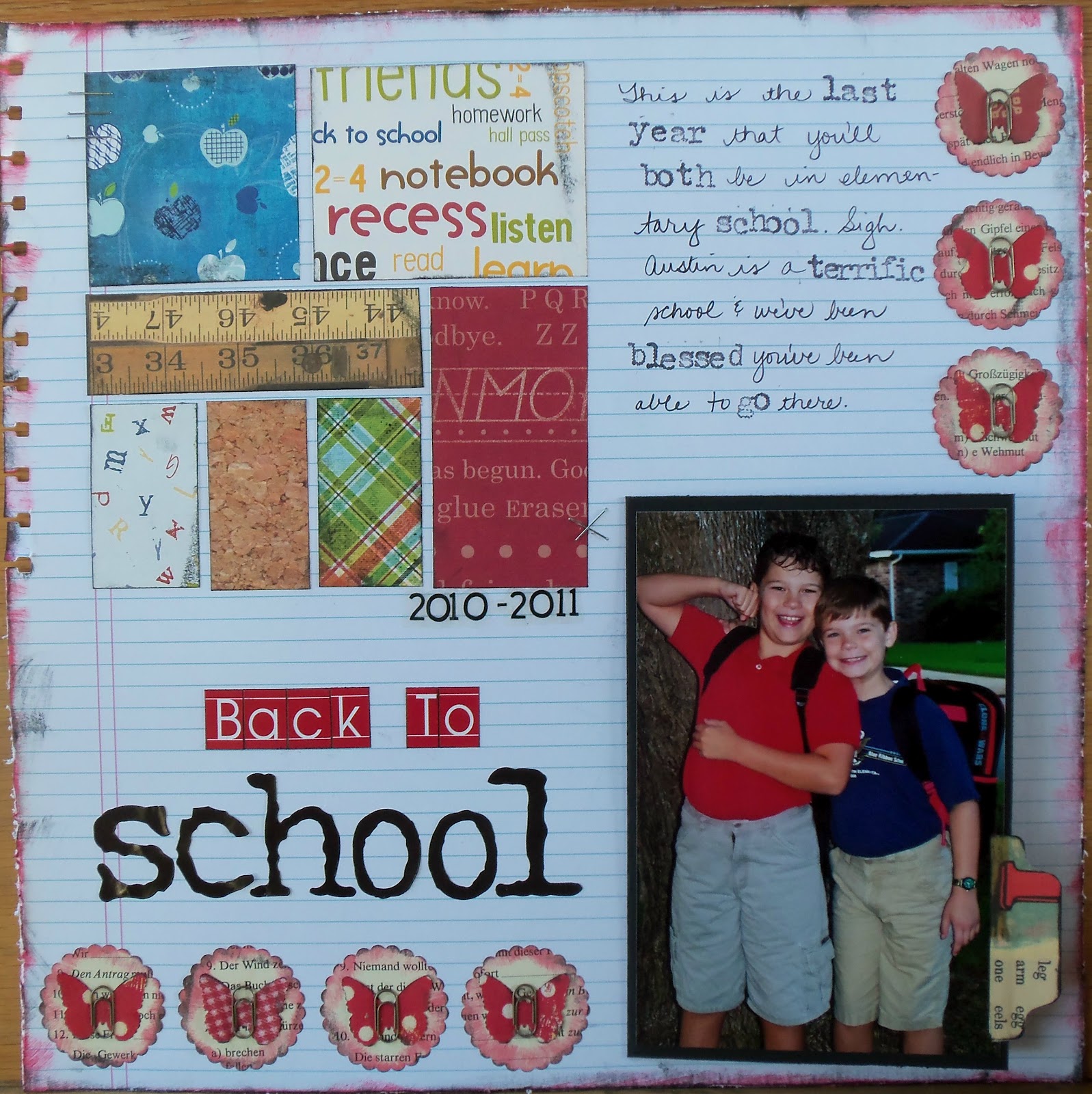 live. love. scrap. Layout of the Week 14 Using Notebook Paper in