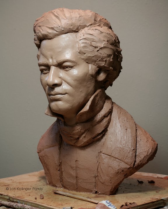 Clay sculpture on an armature