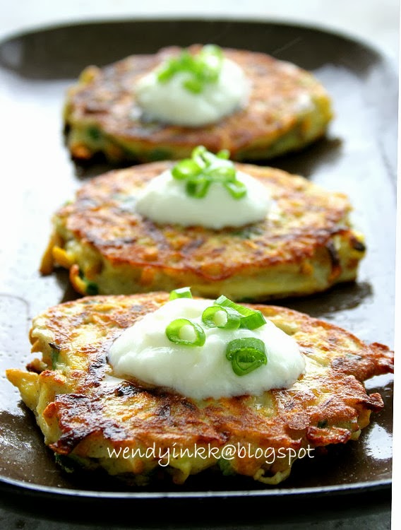 Table for 2.... or more Summer Squash Pancakes Zucchini Courgettes 1