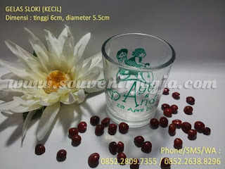 Souvenir Gelas Sablon Sloki Kecil