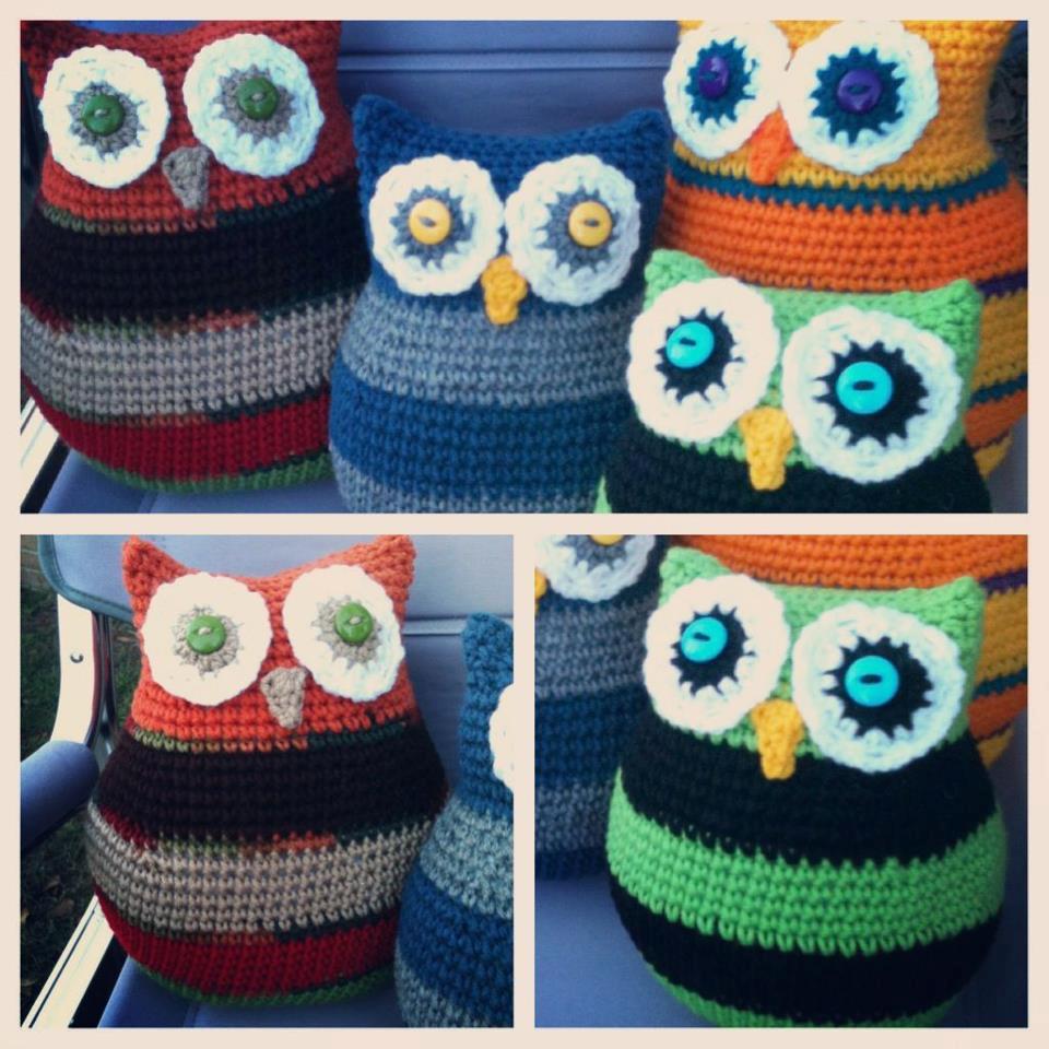 Bizzy Crochet: Owl Pillows in Two Sizes: Last Pattern for ...