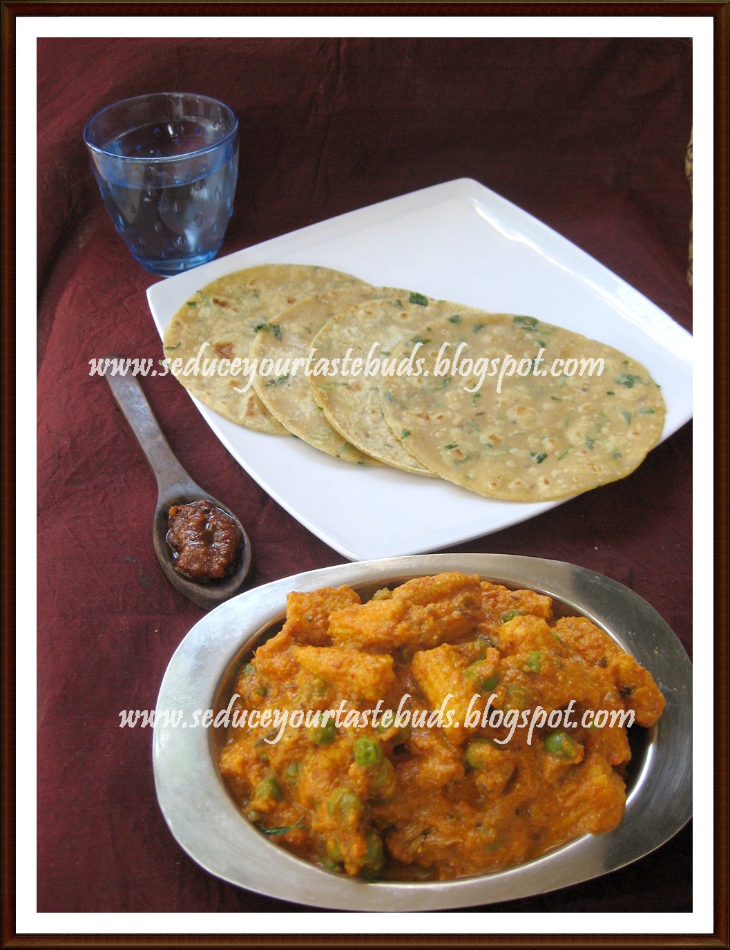 Microwave Baby Corn - Peas Kurma / Masala - Seduce Your Tastebuds...