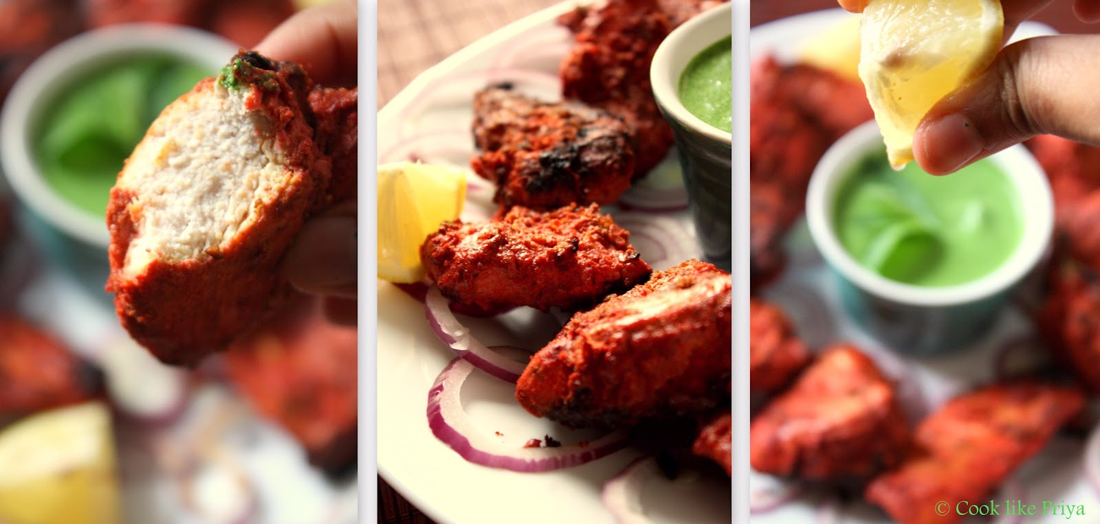 Cook like Priya Grilled Chicken Tikka with Mint Chutney