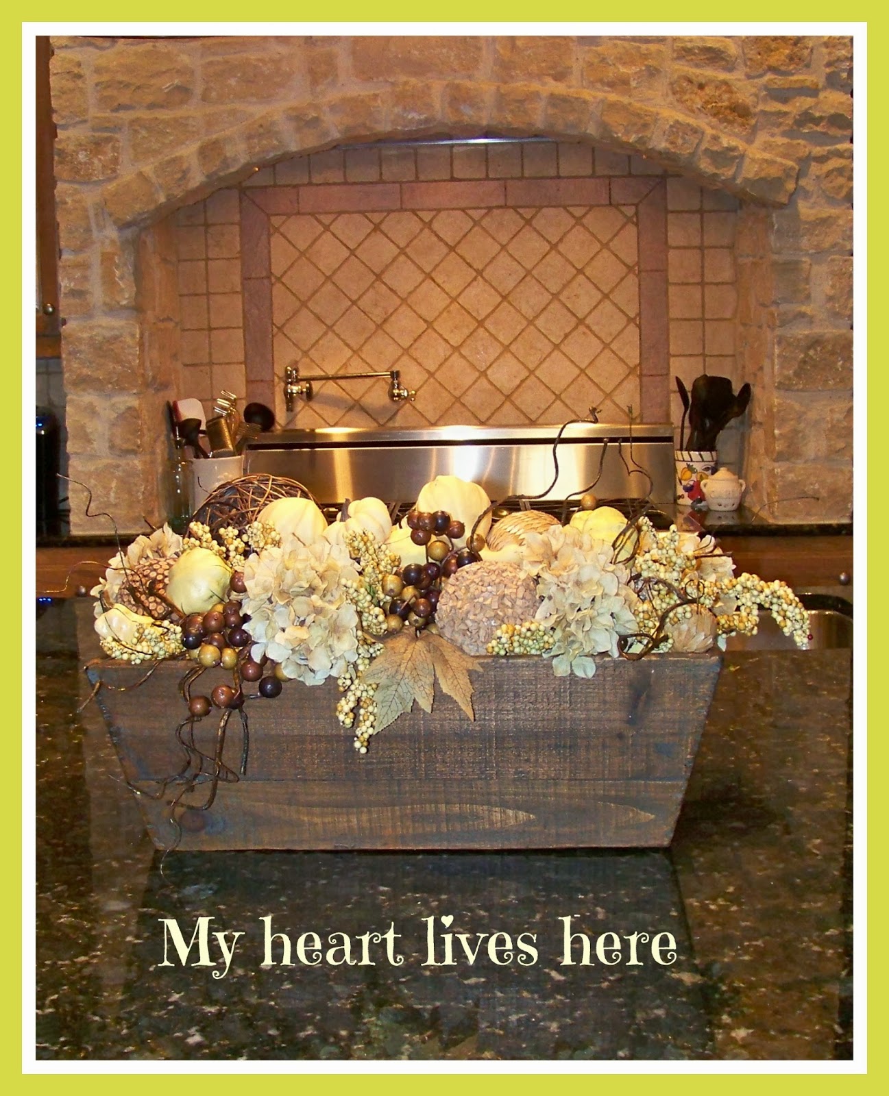 Fall Flower Box My Heart Lives Here