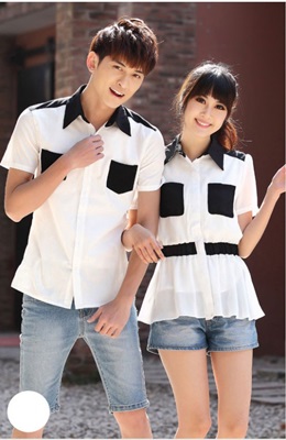 Jual Online Kemeja Couple Murah di Jakarta Bahan Cotton Warna Putih Keren Jual Online Kemeja Couple Murah di Jakarta Bahan Cotton Warna Putih Keren