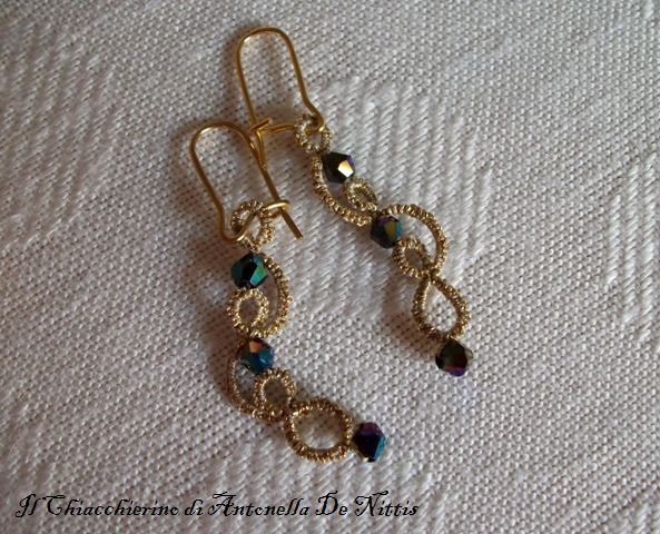Schemi orecchini pizzo chiacchierino