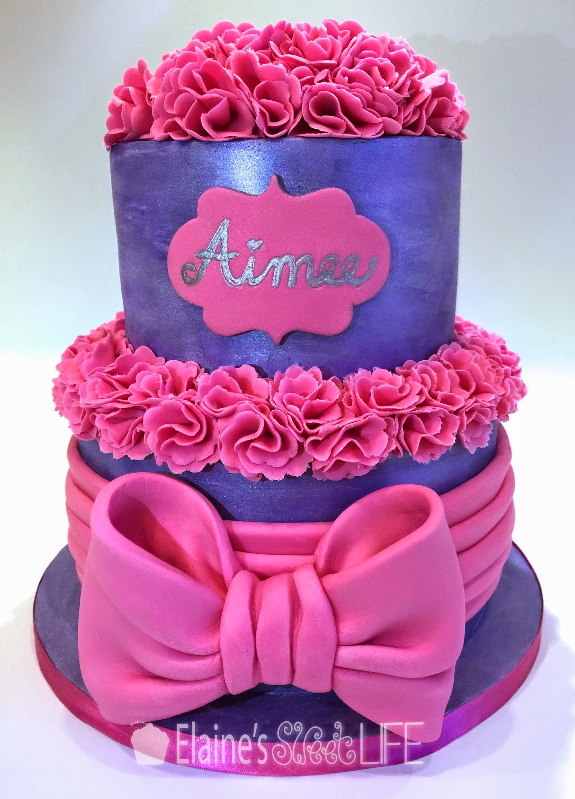 Elaine's Sweet Life Pink and Purple Girly Cake