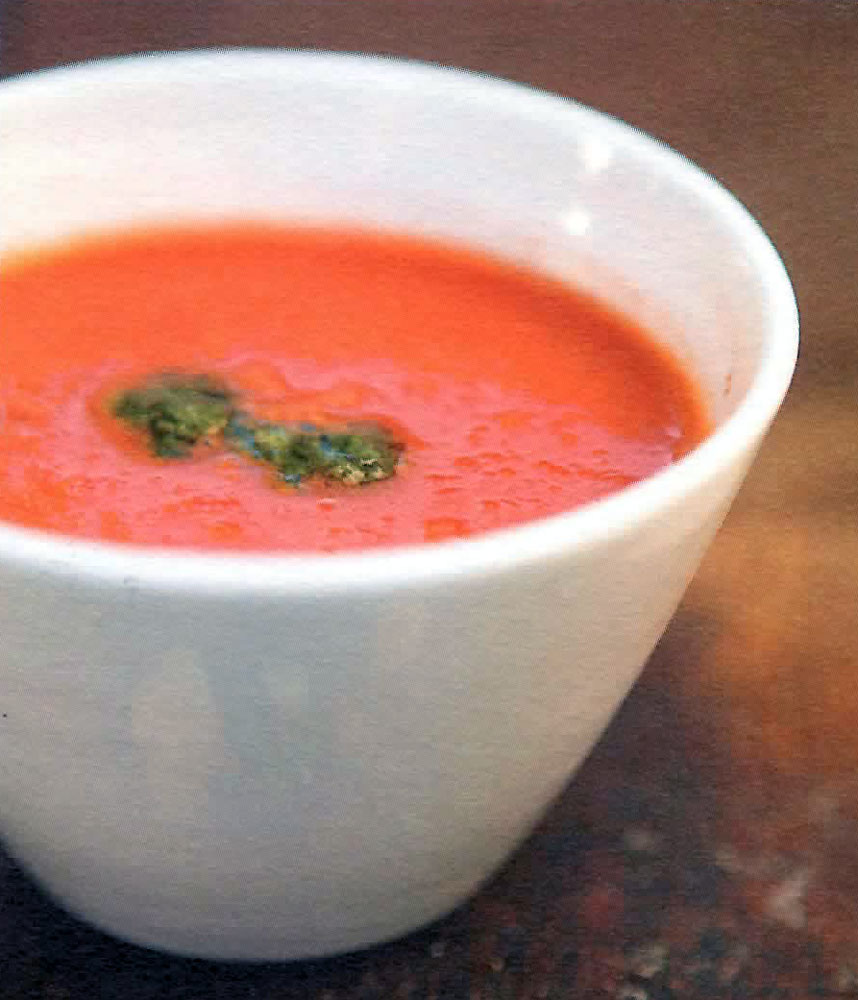 Recipes Blog Baby Plum Tomato Soup with Basil Pesto Recipe