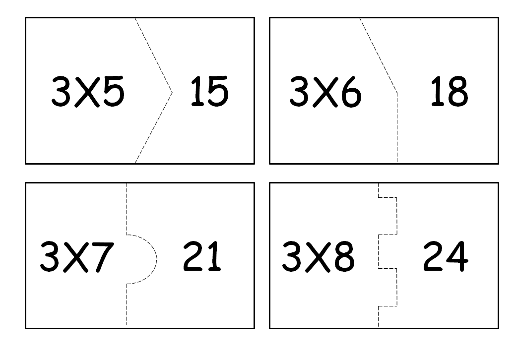 Quebra Cabeça Com as Tabuadas de Multiplicar do 2 e 3.