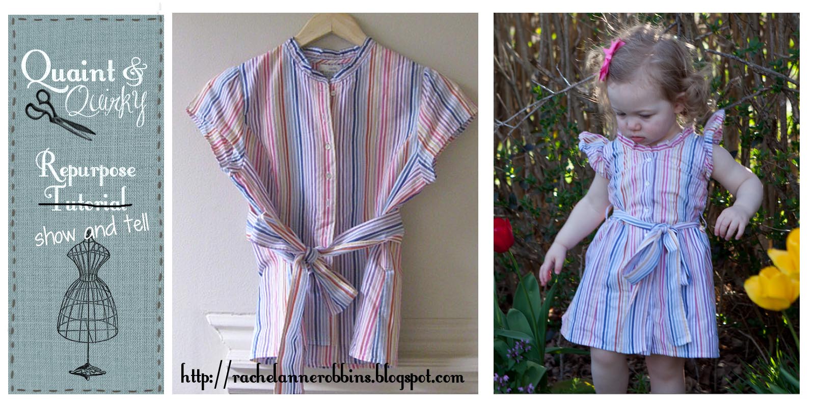 old shirt into baby dress