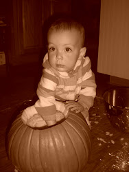 Zoie's first pumpkin guts