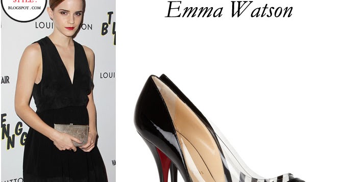 What She Wore Emma Watson In Black Dress With Black Stripe