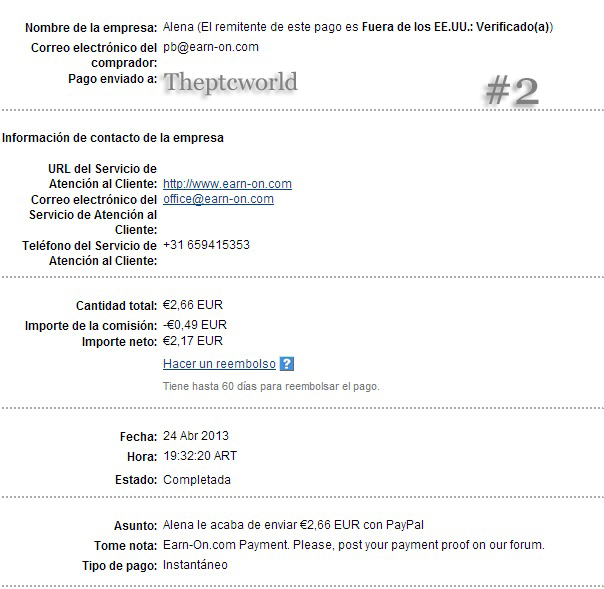 2° Pago de Earnon €2.66 2th+payment+earnon