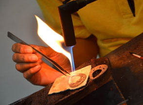 Silver Processing Silver smith in Celuk