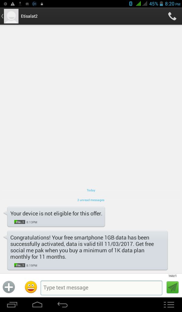 Etisalat Free 1GB Data Etisalat Free 1GB Data