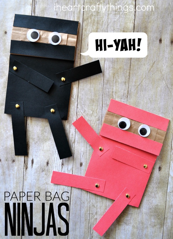 Paper Bag Ninja Craft for KidsHiYah! I Heart Crafty Things