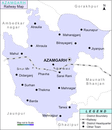 Azamgarh In Up Map Rail-Map-India: Azamgarh-Railway-Map