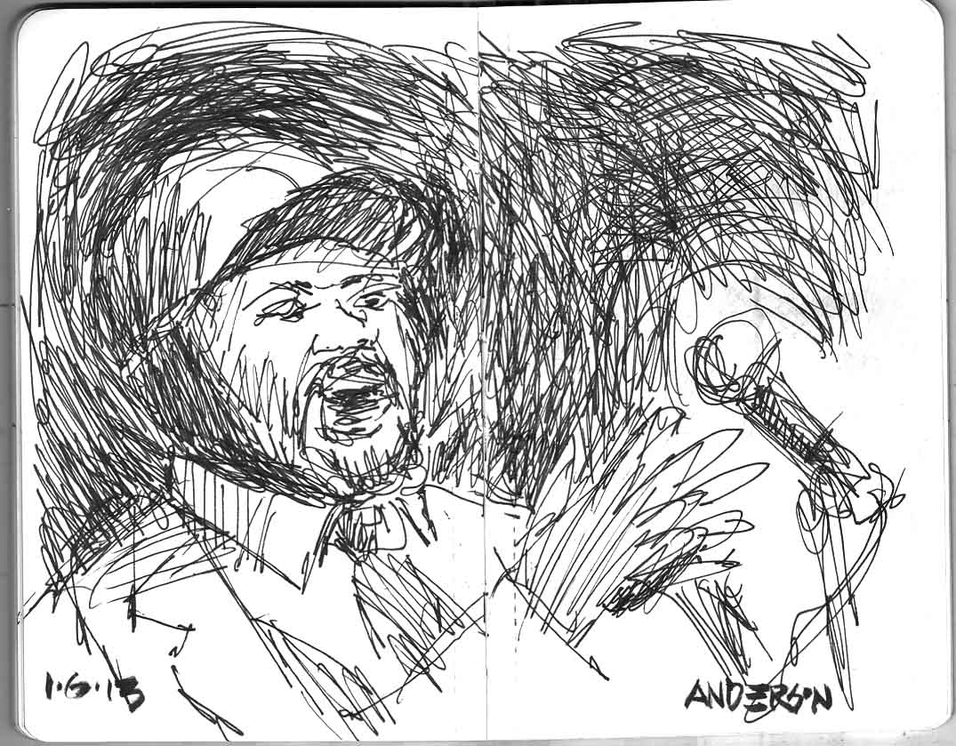 Urban Sketchers Midwest Jazz & Sketches, Gregory Porter, St. Louis