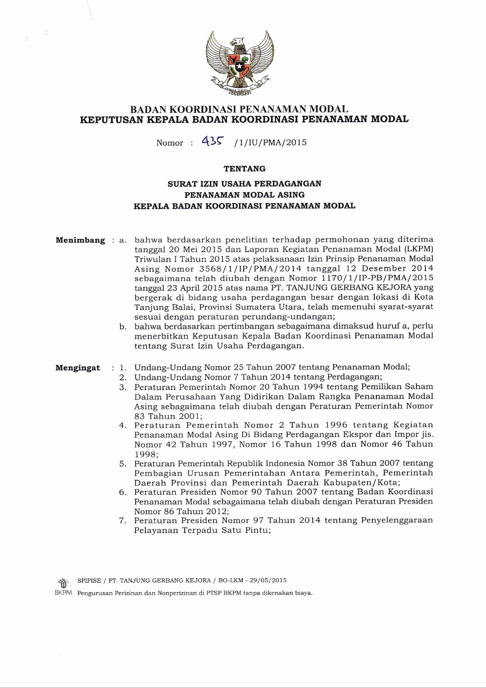 Fair Consultan Jasa Perizinan Dalam Dan Luar Negeri Mei 2015