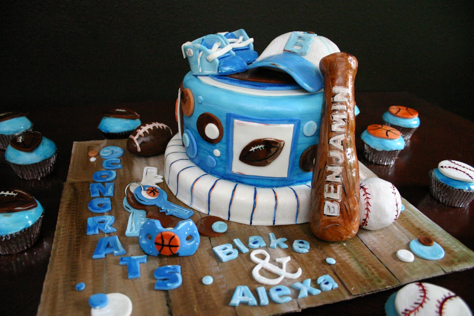 Sports Themed Baby Shower Cake