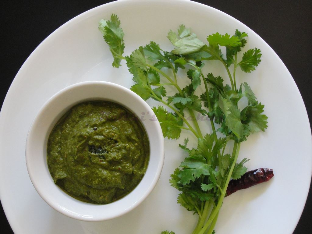 Krithi's Kitchen Kothamalli Thuvayal / Coriander Chutney for Rice