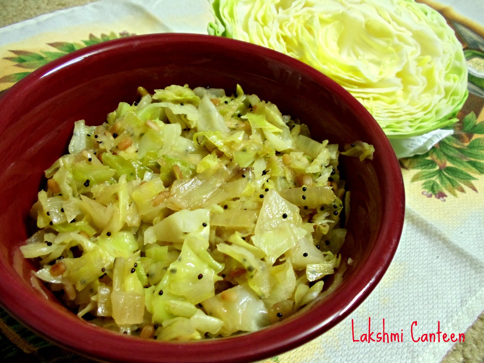 Lakshmi Canteen Cabbage Upkari (Cabbage Stir Fry)