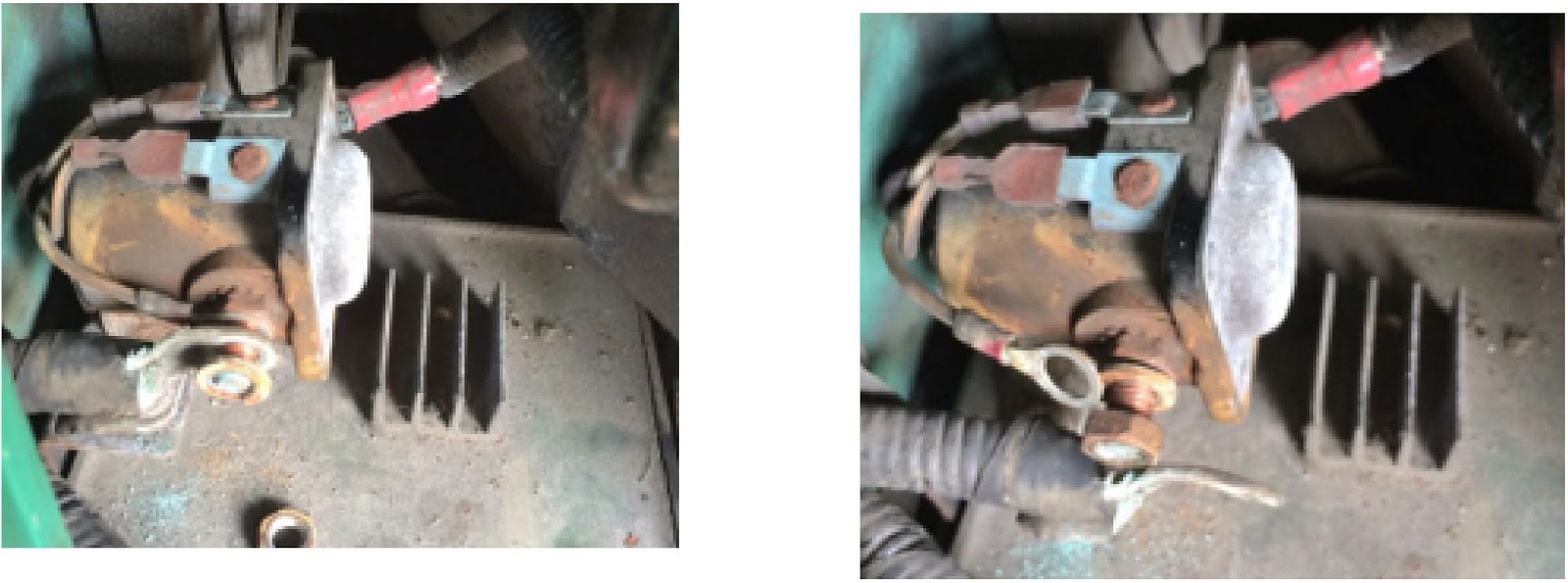 I could not get a good picture of the inside post while at step 5. So the picture of the other post was taken after the solenoid was removed.