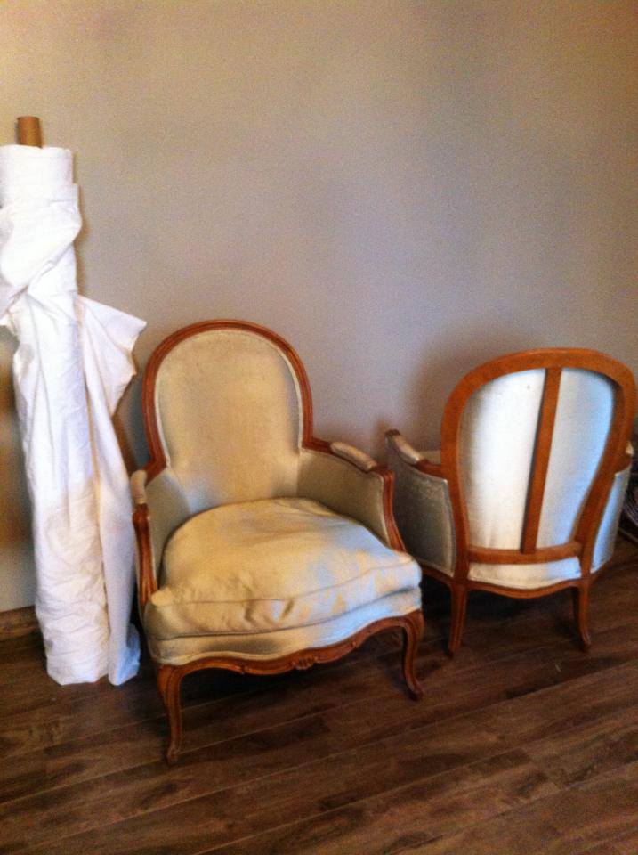 Custom Slipcovers by Shelley Bergere Chairsexposed wood