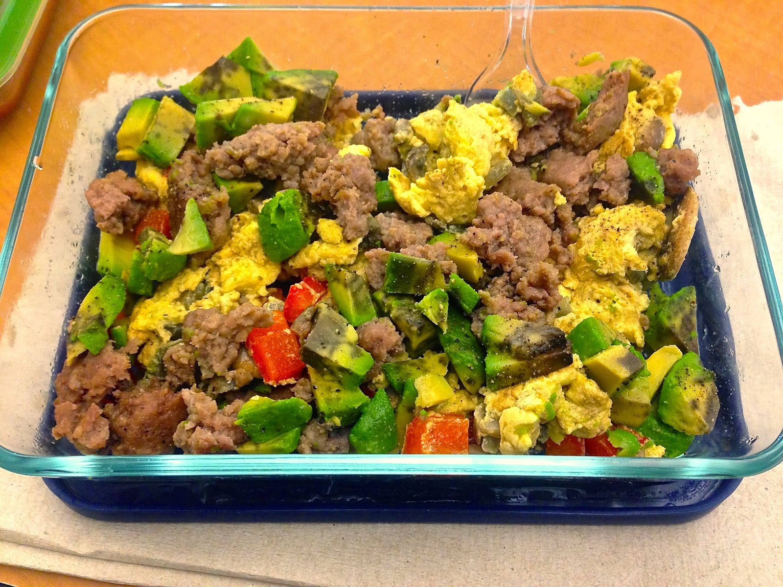 Olive Nosh Turkey Breakfast Sausage Egg Scramble