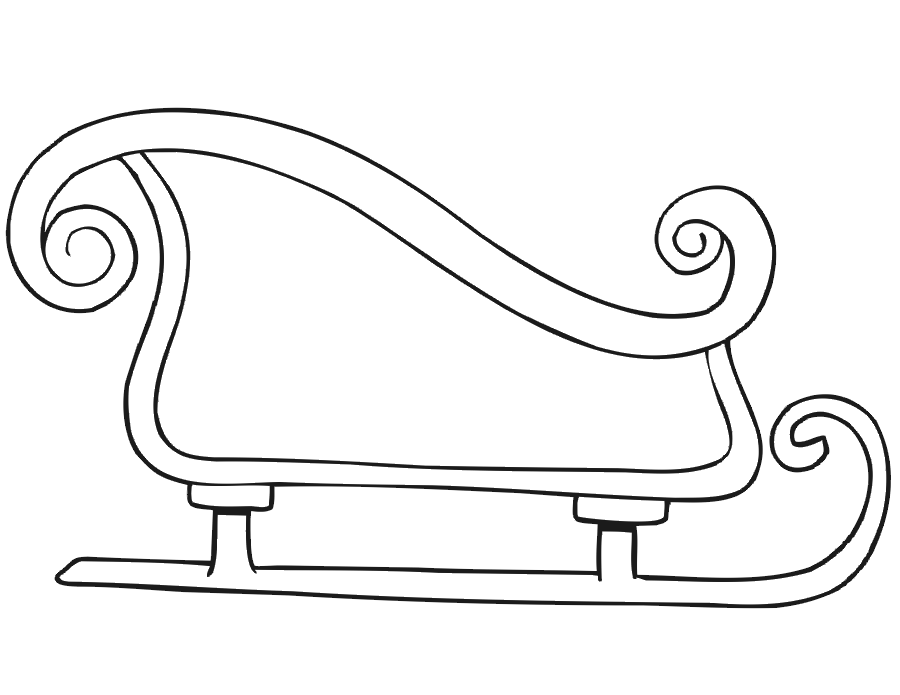 Sleigh Coloring Page Child Coloring