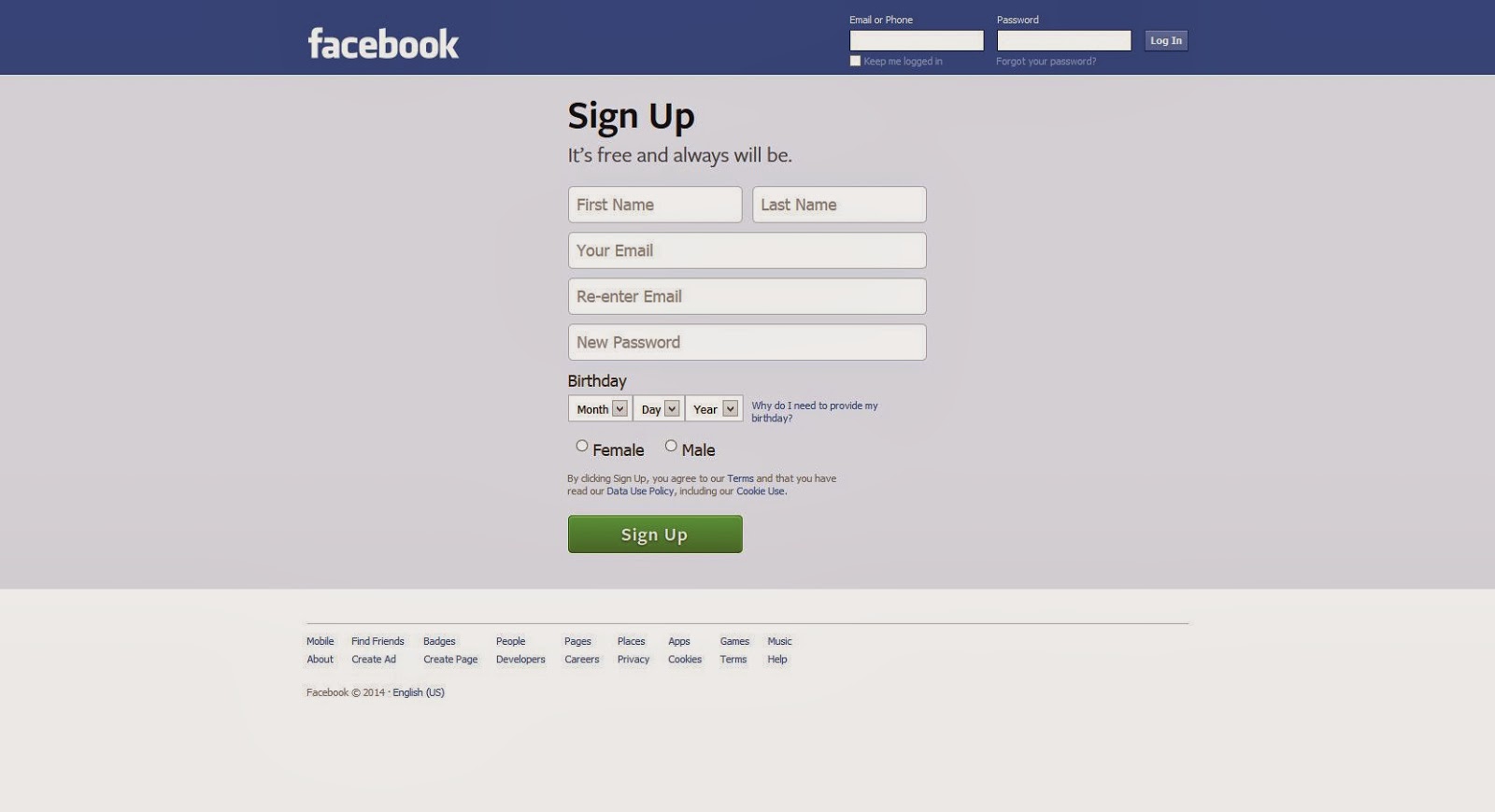 Meet the new facebook login