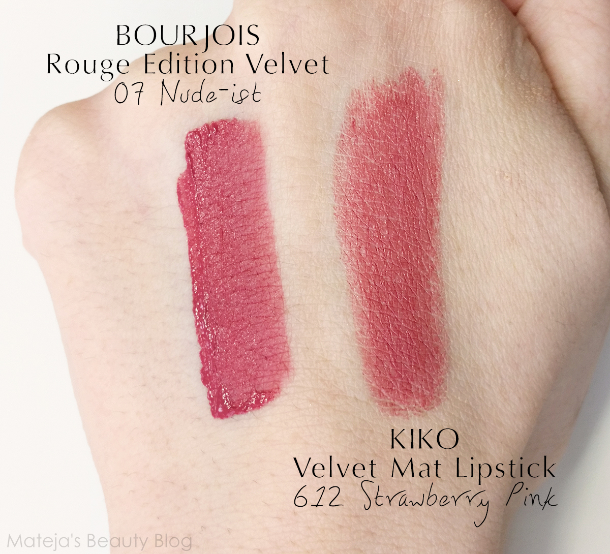 Kiko Velvet Mat Lipstick 612 Strawberry Pink Mateja's Beauty Blog