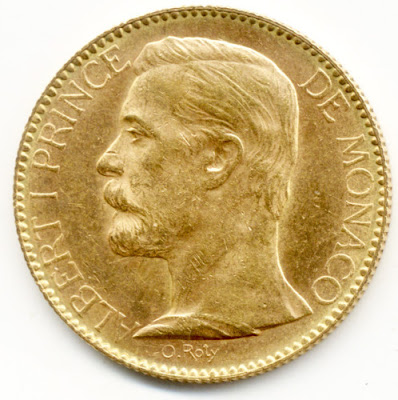 Monaco 100 Francs Gold Coin Prince Albert