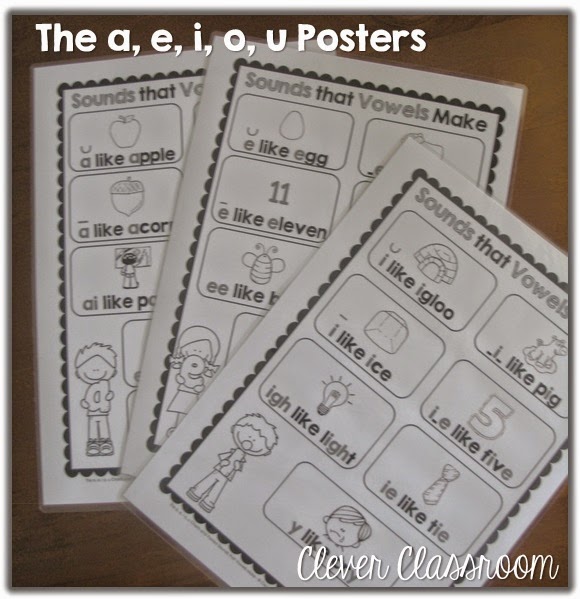 The a, e, i, o, u Posters - Sounds that Vowels Make Helpers