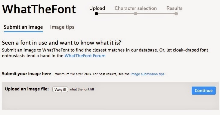 Find en font ud fra et billede.